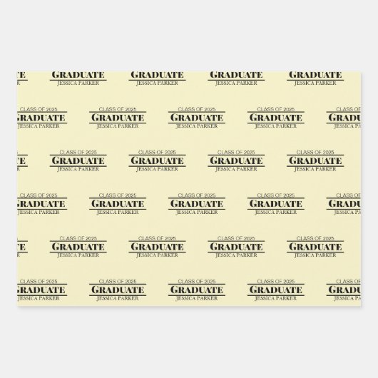 Aangepaste Afstuderen naam Modern Inpakpapier Vel (Voorkant)