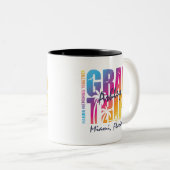 Aangepaste Afstuderen reis groep matching Tweekleurige Koffiemok (Voorkant rechts)