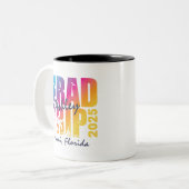 Aangepaste Afstuderen reis groep matching Tweekleurige Koffiemok (Voorkant links)