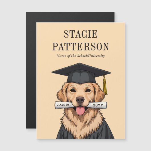 Aangepaste Afstuderen Schattigee Golden Retriever  (Voorkant / Achterkant)