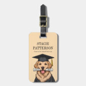 Aangepaste Afstuderen Schattigee Golden Retriever  Bagagelabel (Voorkant verticaal)