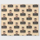Aangepaste Afstuderen Schattigee Golden Retriever Cadeaupapier (Vlak)