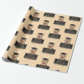 Aangepaste Afstuderen Schattigee Golden Retriever Cadeaupapier (Uitgerold)