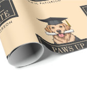 Aangepaste Afstuderen Schattigee Golden Retriever Cadeaupapier (Rol Hoek)