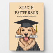 Aangepaste Afstuderen Schattigee Golden Retriever Fotoplaat (voorkant)