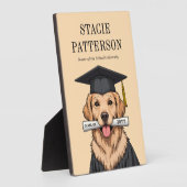 Aangepaste Afstuderen Schattigee Golden Retriever Fotoplaat (Zijkant)