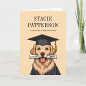 Aangepaste Afstuderen Schattigee Golden Retriever Kaart (Voorkant)