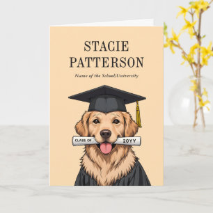 Aangepaste Afstuderen Schattigee Golden Retriever  Kaart