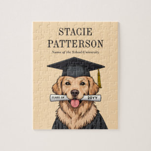 Aangepaste Afstuderen Schattigee Golden Retriever  Legpuzzel