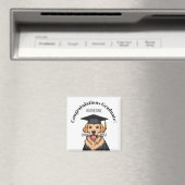 Aangepaste Afstuderen Schattigee Golden Retriever Magneet (Insitu (Vaatwasser))