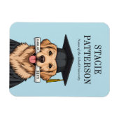 Aangepaste Afstuderen Schattigee Golden Retriever Magneet (Horizontaal)
