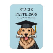 Aangepaste Afstuderen Schattigee Golden Retriever Magneet (Verticaal)