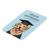 Aangepaste Afstuderen Schattigee Golden Retriever Magneet (Linkerzijde)