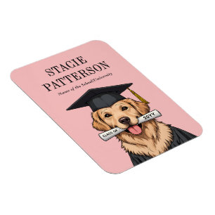 Aangepaste Afstuderen Schattigee Golden Retriever  Magneet