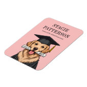 Aangepaste Afstuderen Schattigee Golden Retriever  Magneet (Linkerzijde)
