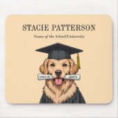 Aangepaste Afstuderen Schattigee Golden Retriever Muismat (Voorkant)