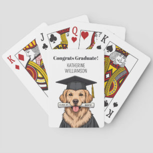 Aangepaste Afstuderen Schattigee Golden Retriever Pokerkaarten