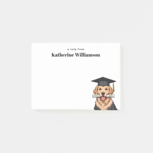 Aangepaste Afstuderen Schattigee Golden Retriever  Post-it® Notes (Voorkant)