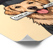 Aangepaste Afstuderen Schattigee Golden Retriever  Poster (Hoek)