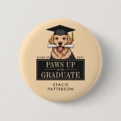 Aangepaste Afstuderen Schattigee Golden Retriever Ronde Button 5,7 Cm (Voorkant)