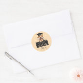Aangepaste Afstuderen Schattigee Golden Retriever  Ronde Sticker (Envelop)