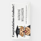 Aangepaste Afstuderen Schattigee Golden Retriever  Spandoek (Verticaal)