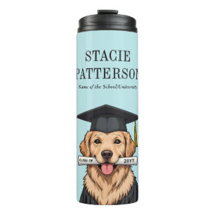 Aangepaste Afstuderen Schattigee Golden Retriever Thermosbeker