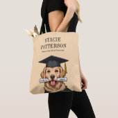 Aangepaste Afstuderen Schattigee Golden Retriever  Tote Bag (Dichtbij)