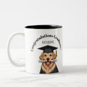 Aangepaste Afstuderen Schattigee Golden Retriever Tweekleurige Koffiemok (Links)