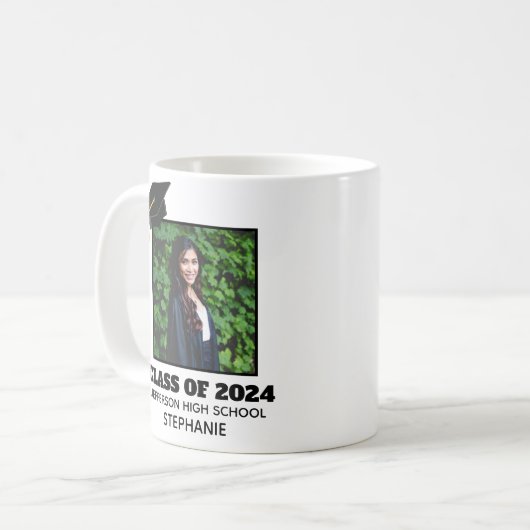 Aangepaste Afstuderen Senior Portrait Foto Keepsak Koffiemok (Voorkant links)