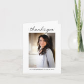 Aangepaste Afstuderen voor modern hartscript Foto Bedankkaart (Voorkant)