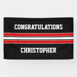 Aangepaste Afstuderen voor rode en zwarte poorten Spandoek