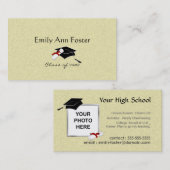 Aangepaste Afstuderen - Zand Tan Contactkaartje (Voorkant / Achterkant)