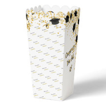 Aangepaste Afstuderen Zwart & Goud Popcorn Favorie