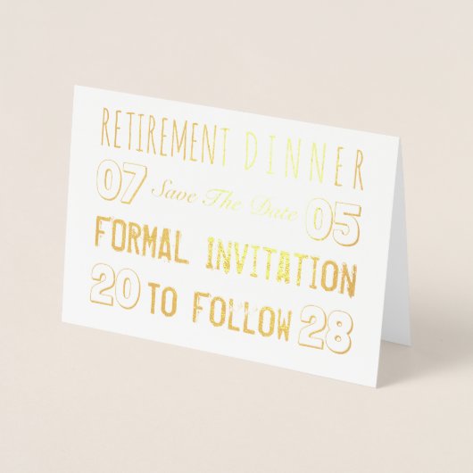 Aangepaste aftredende partij slaat de datum op folie kaarten (Voorkant)