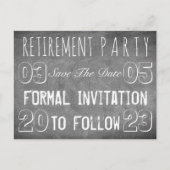 Aangepaste aftredingspartij bespaart datum-alkbord aankondigingskaart (Voorkant)