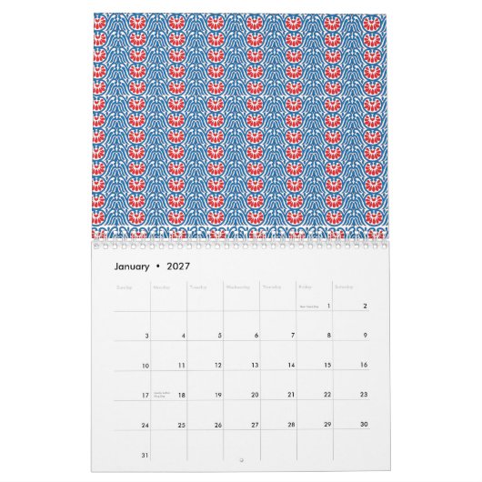 Aangepaste agenda. Esthetische muur & kunst ontwer Kalender (Jan 2027)