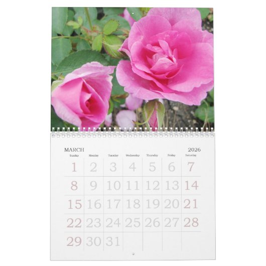 Aangepaste agenda voor rozen kalender (Mar 2026)
