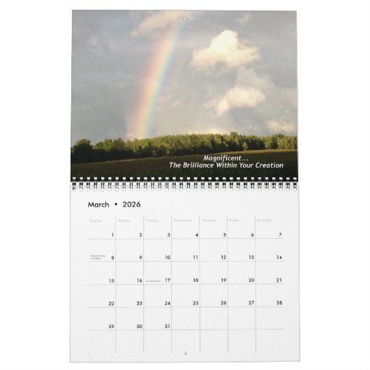 Aangepaste agenda voor twee pagina's, middelgroot  kalender (Mar 2026)