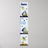 Aangepaste Ahoy Mate/Sailboat/Whale Growth Chart Poster (Voorkant)