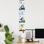 Aangepaste Ahoy Mate/Sailboat/Whale Growth Chart Poster (Thuiskantoor)