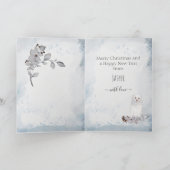 Aangepaste Aidi White Fluffy Dog Feestdagen Kaart (Binnen)
