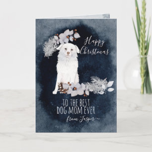 Aangepaste Aidi White Fluffy Dog Feestdagen Kaart