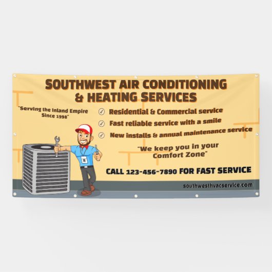 Aangepaste airconditioning verwarming HVAC groot Spandoek (Horizontaal)