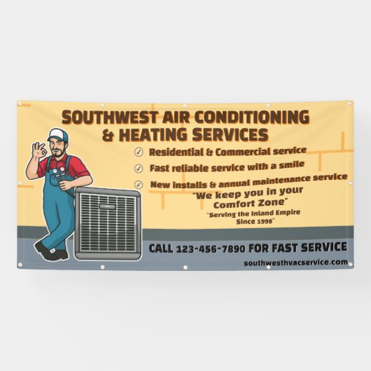 Aangepaste airconditioning verwarming HVAC Groot Spandoek (Horizontaal)