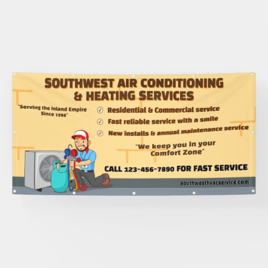 Aangepaste airconditioning verwarming HVAC Groot Spandoek (Horizontaal)