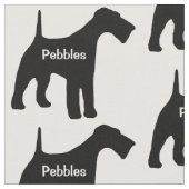 Aangepaste Airedale Terrier Dog Silhouette Stof (Close Up)