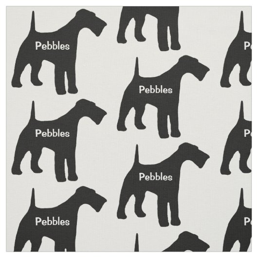 Aangepaste Airedale Terrier Dog Silhouette Stof (Swatch)