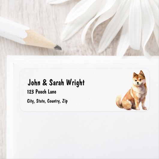 Aangepaste Akita Dog Adres Label (Insitu)