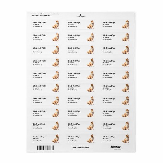 Aangepaste Akita Dog Adres Label (Full Sheet)